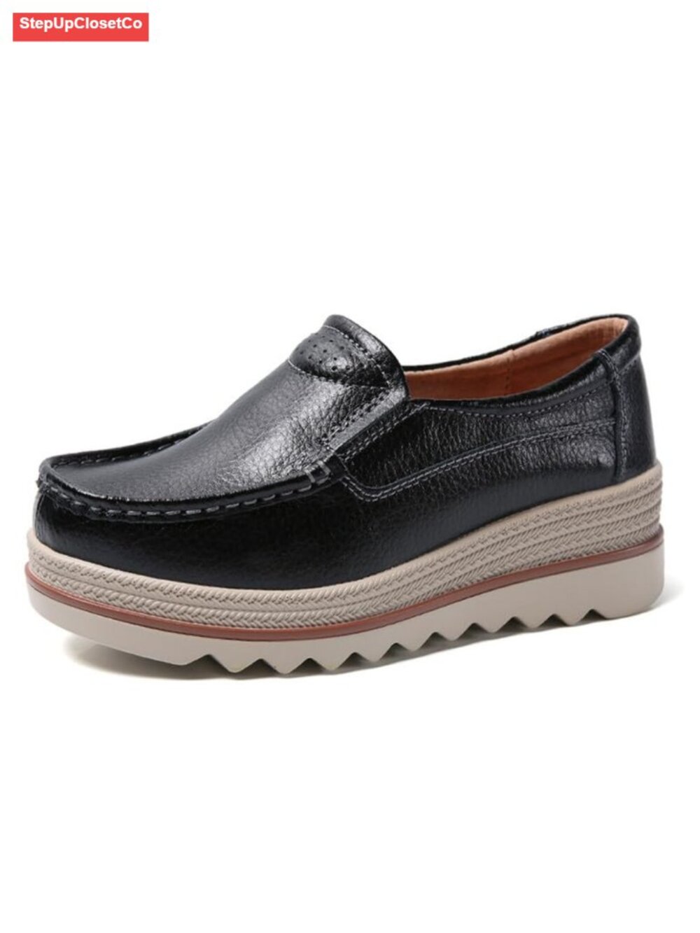 Platform Loafers Women Wedge Sneaker Slip On Casual Shoes